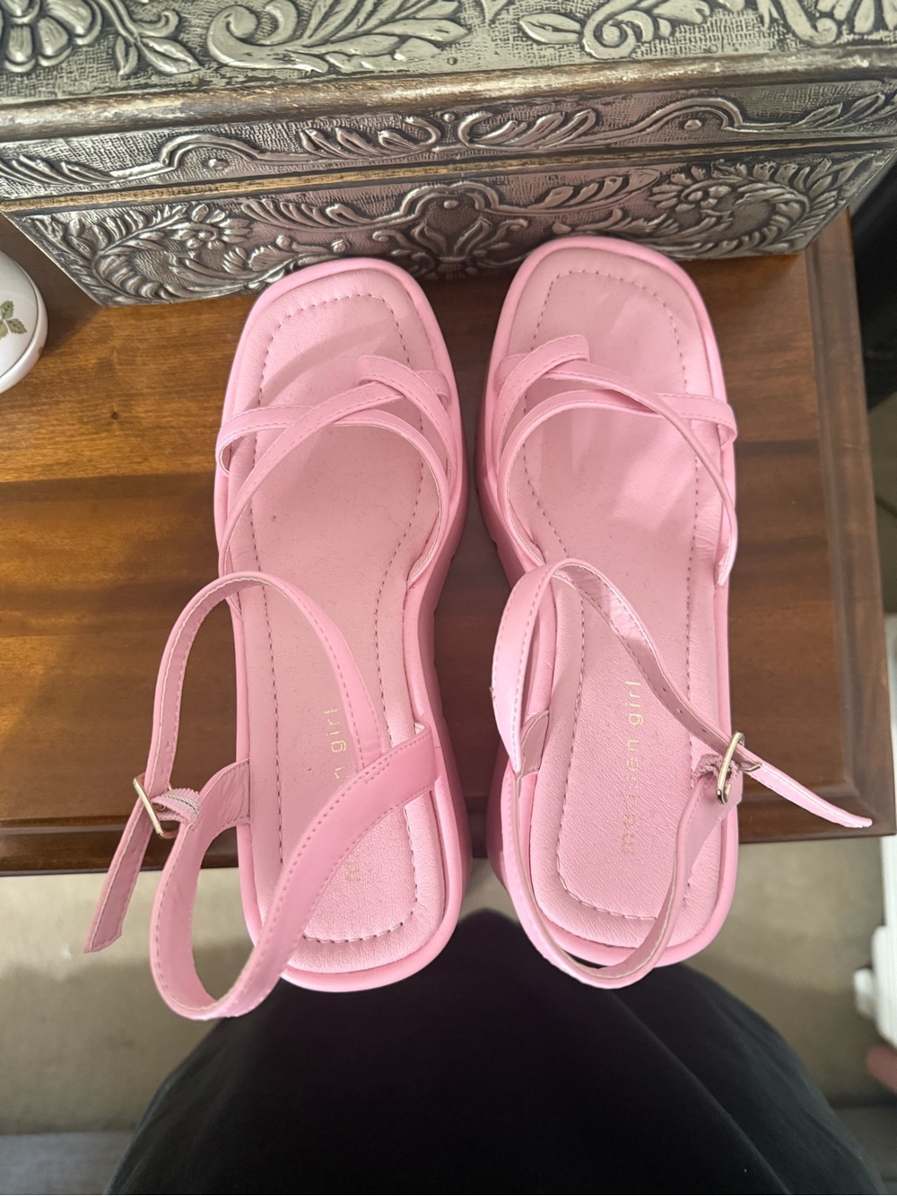 Madden Girl Pink Platform Wedge Sandals - Picture 3 of 4